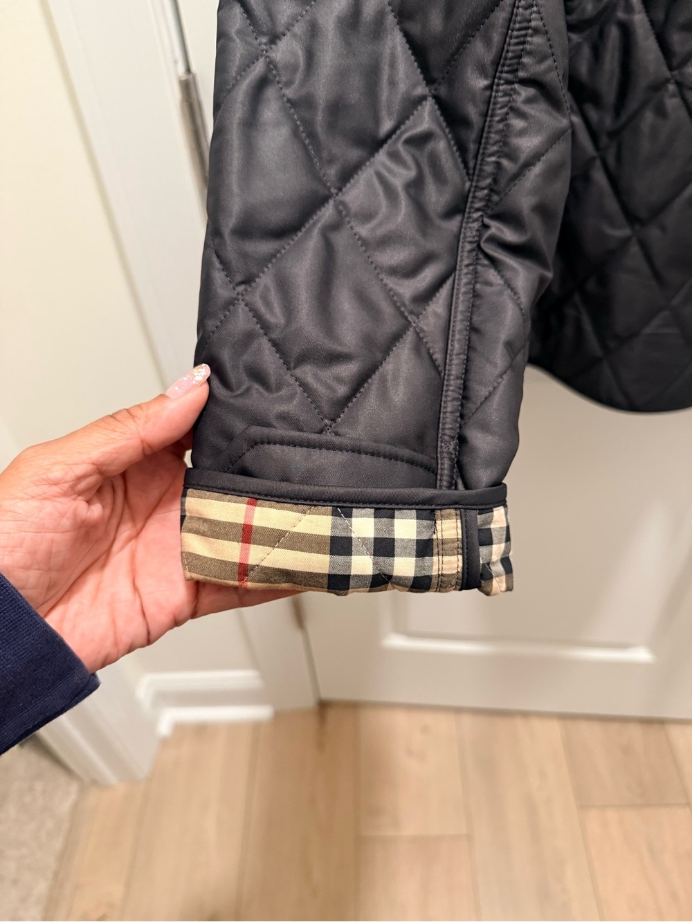 Burberry Black Diamond Quilted Check Lined Jacket Women’s Large - Picture 6 of 12